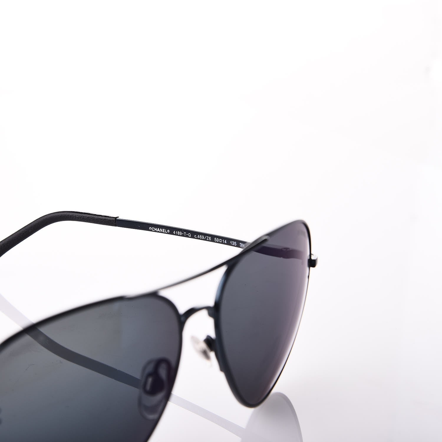 Chanel Aviator CC Sunglasses 4189-T-Q Black 5 of 8