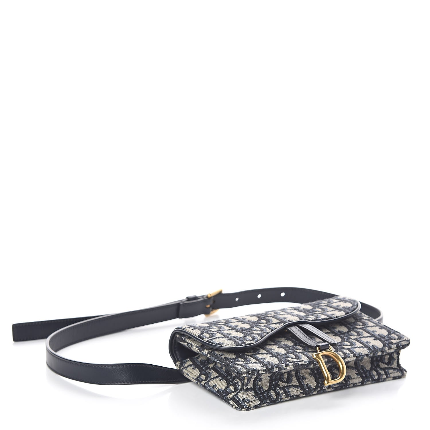 Christian Dior Oblique Saddle Belt Bag Blue 4 of 8
