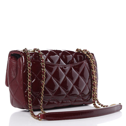 Chanel Patent Goatskin Quilted Medium CC Eyelet Flap Burgundy 3 of 12