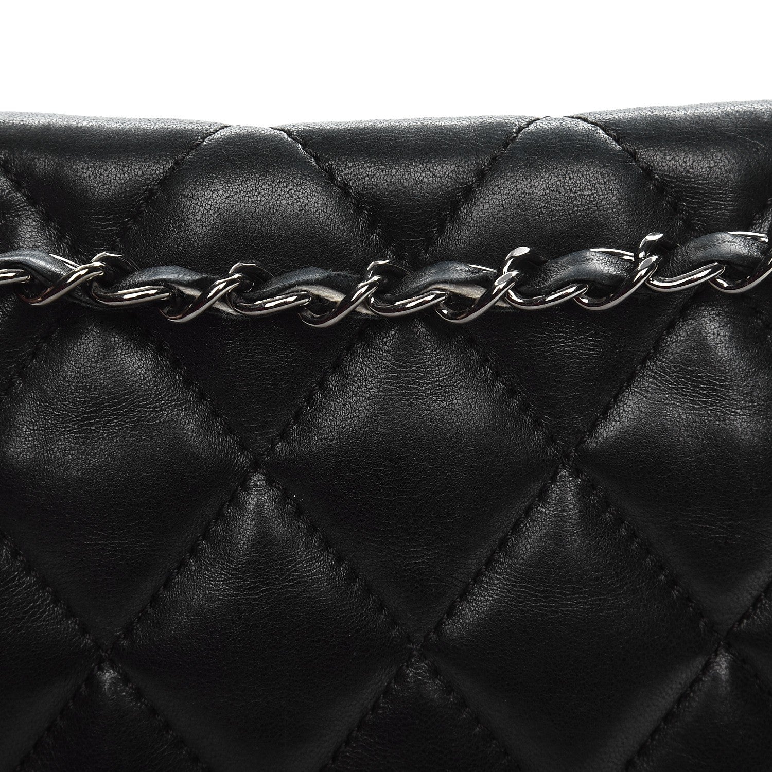 Chanel Lambskin Quilted Maxi 3 Flap Black 9 of 16