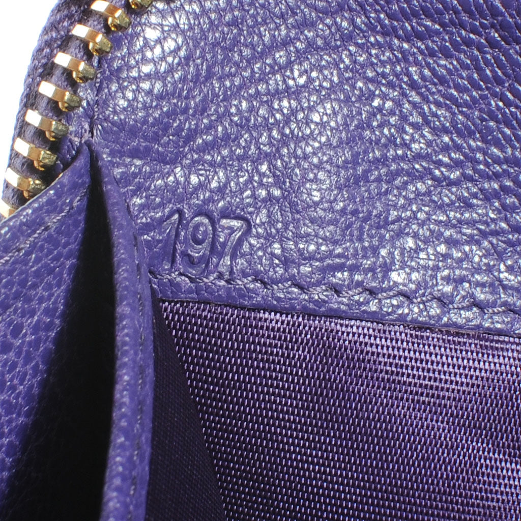 Leather Madras Zip Around Wallet Viola