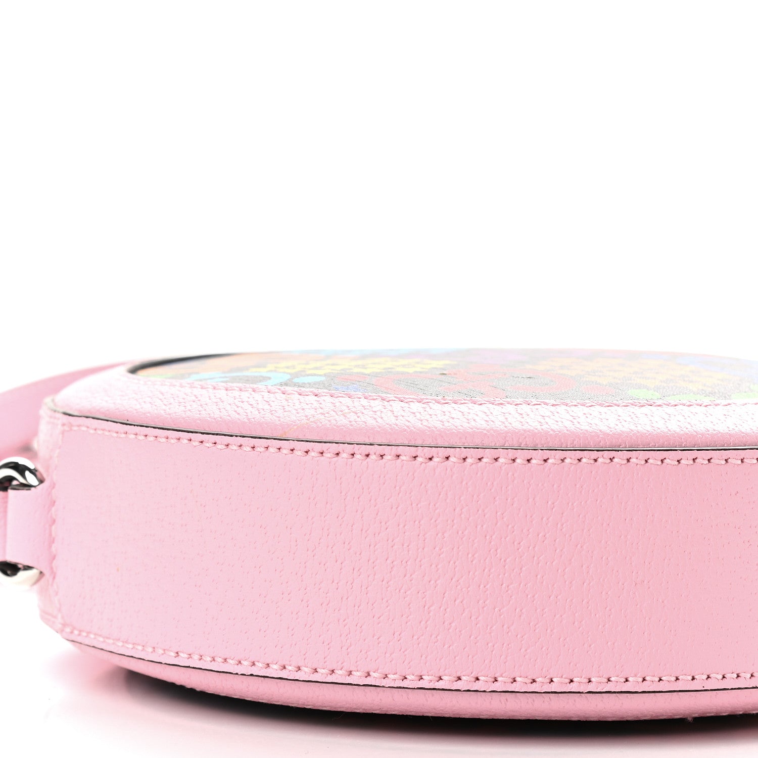 Gucci GG Supreme Monogram Psychedelic Round Shoulder Bag Black Multicolor Sugar Pink 9 of 10