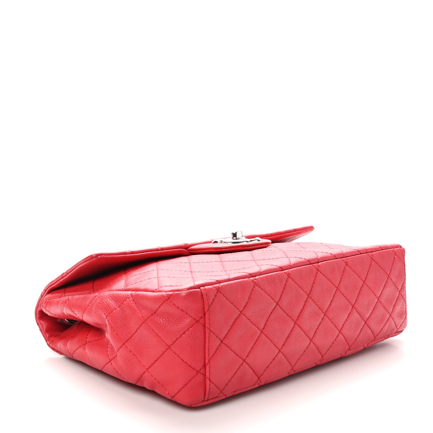 Chanel Washed Caviar Quilted Maxi Single Flap Fuchsia 4 of 10