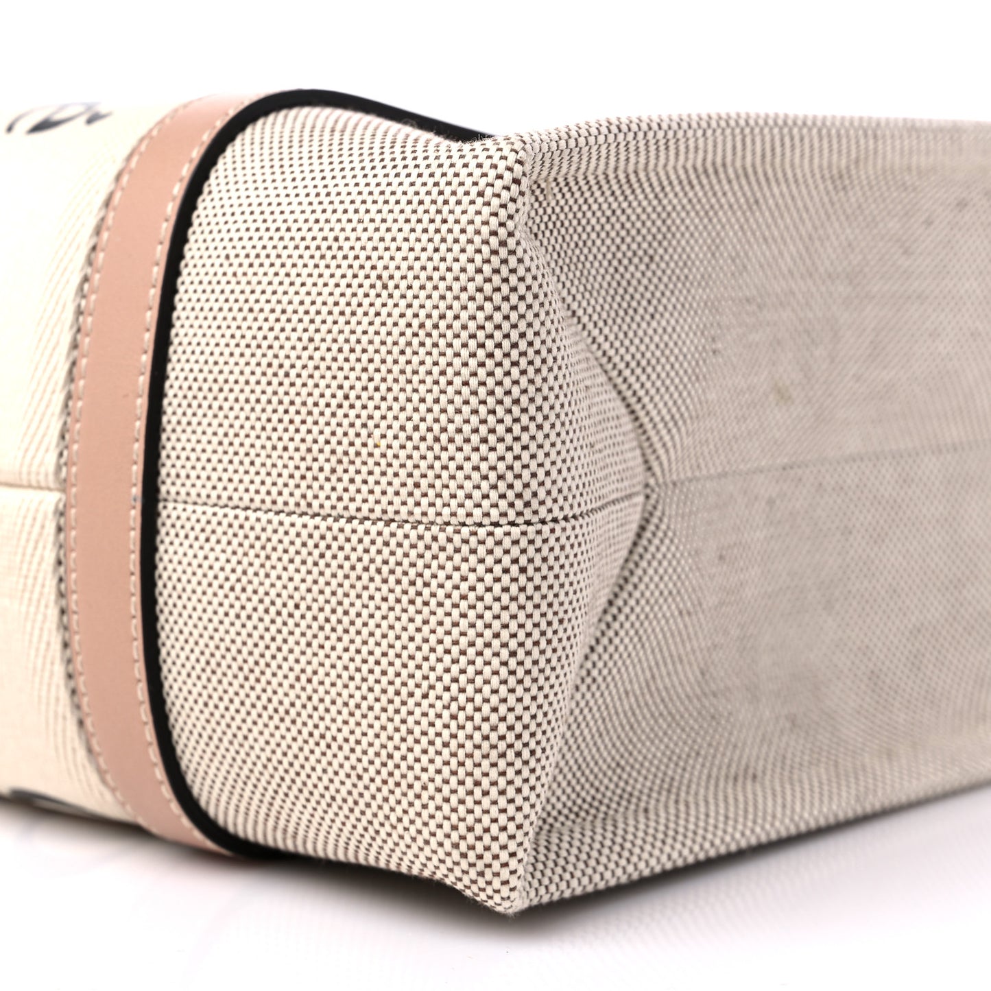 Cotton Calfskin Medium Woody Ribbon Tote Biscotti Beige