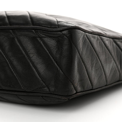 Chanel Lambskin Chevron Quilted Tassel Camera Case Black 11 of 12