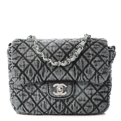 Chanel Washed Denim Quilted Small Denimpression Flap Blue Black 1 of 10