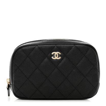 Chanel Caviar Quilted Small Curvy Pouch Cosmetic Case Black 1 of 7