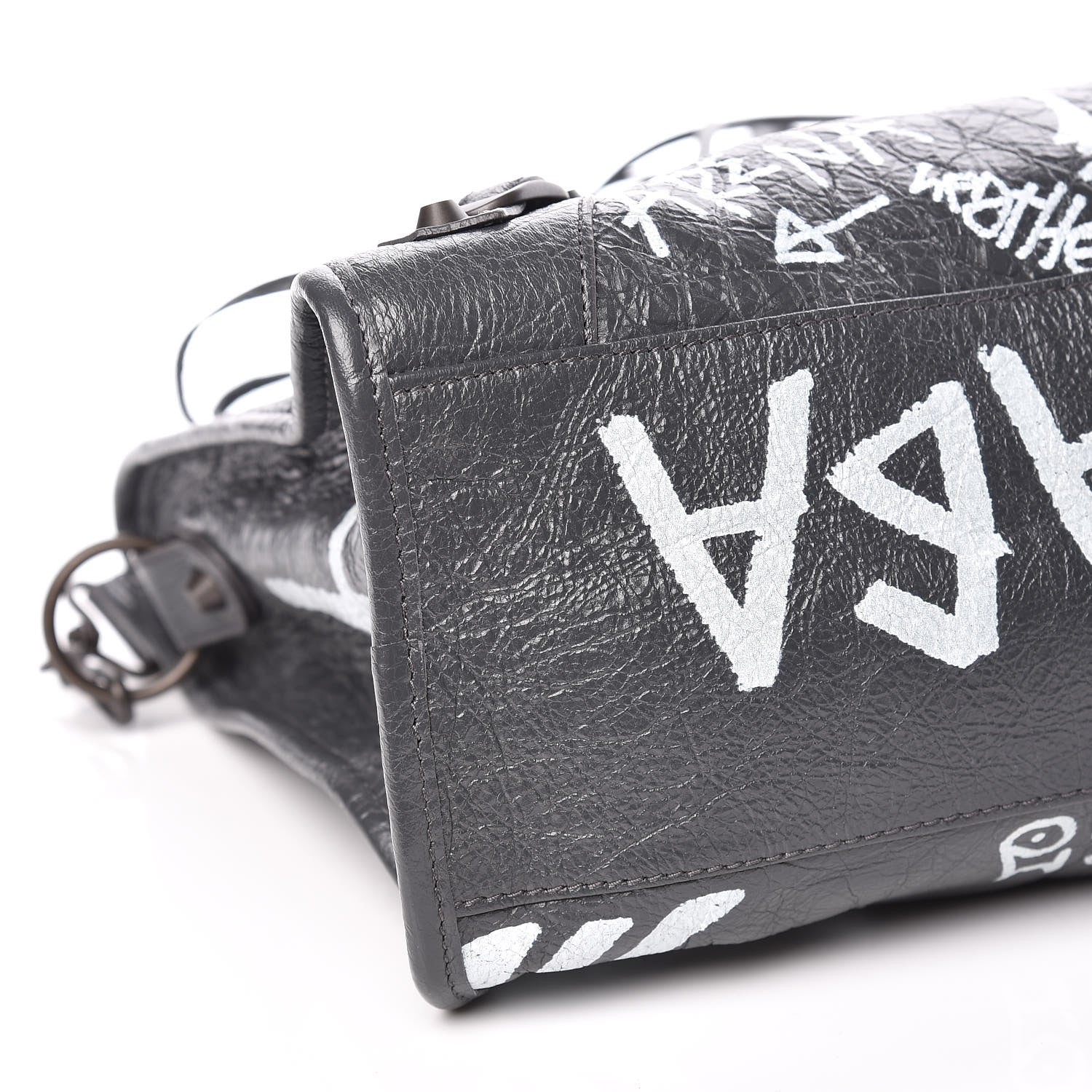 Balenciaga Agneau Arena Graffiti All Over Classic Hardware City Gris Fossile White 8 of 9