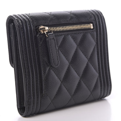 Chanel Caviar Quilted Compact Boy Wallet Black 3 of 9