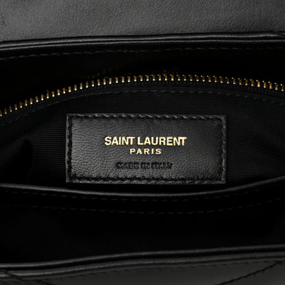 Saint Laurent Calfskin Y Quilted Monogram Toy Loulou Crossbody Bag Black 6 of 11
