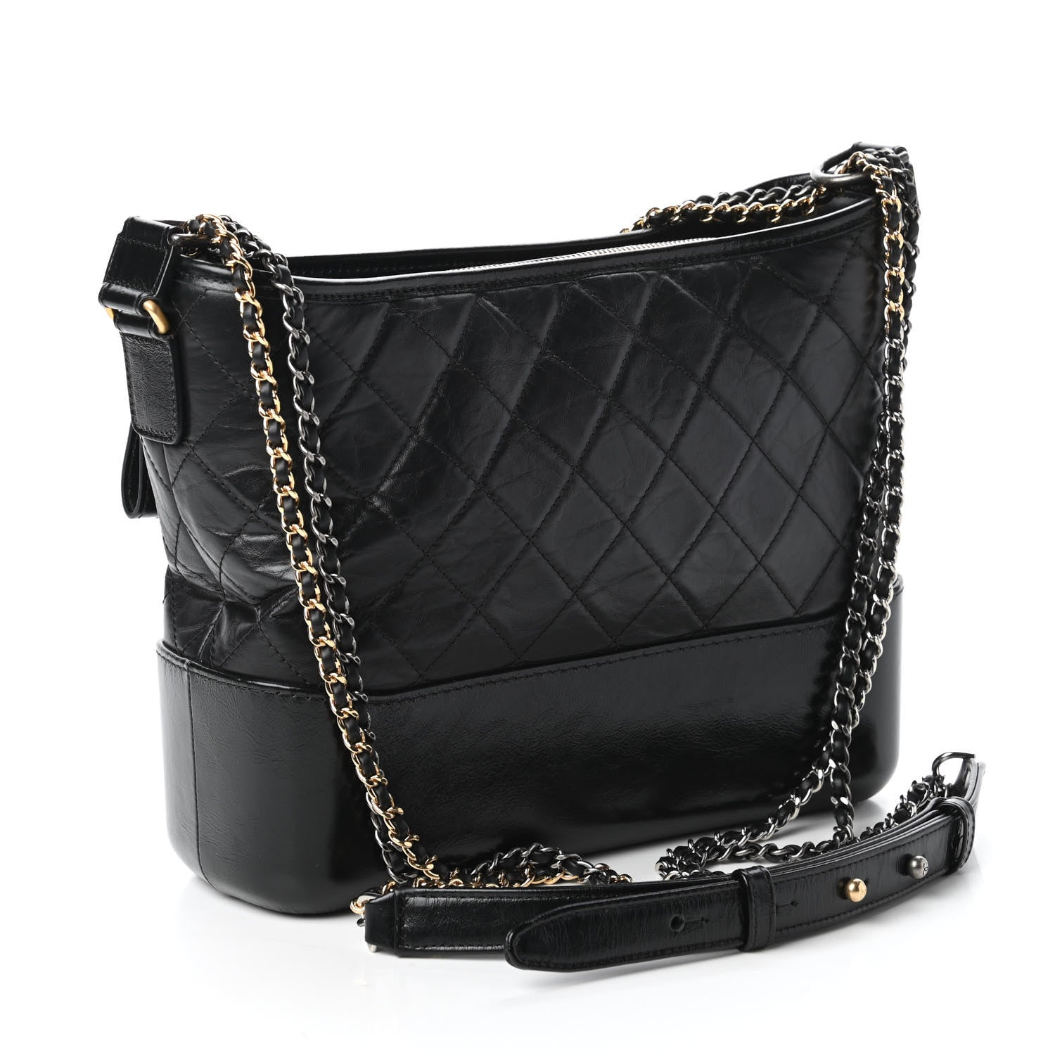 Chanel Aged Calfskin Quilted Medium Gabrielle Hobo Black 3 of 10