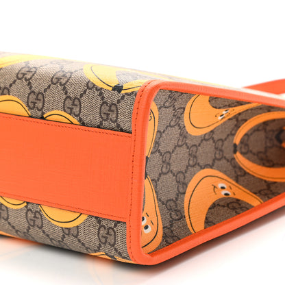 Gucci GG Supreme Monogram Banana Childrens Tote Beige Ebony Multicolor Carrot Orange 10 of 10