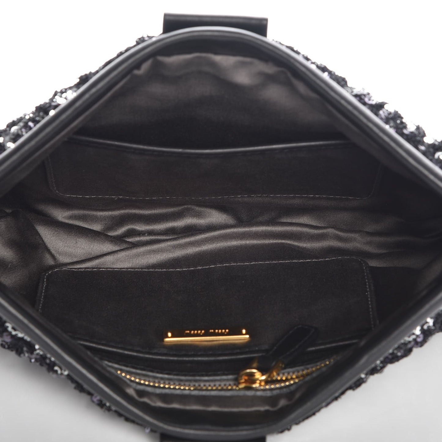 Paillettes Cloquet Sequined Clutch Antracite