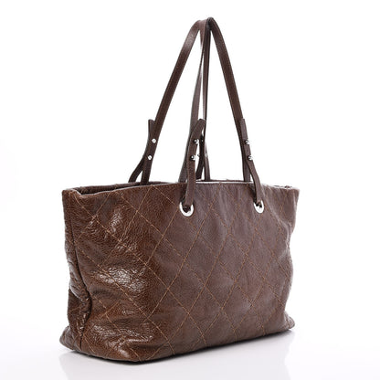 Chanel Glazed Calfskin Large On The Road Tote Brown 3 of 7