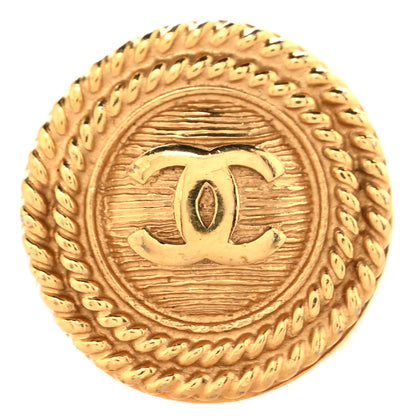 Chanel Metal CC Rope Ring 55 7.25 Gold 1 of 5