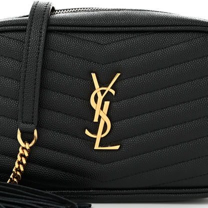Saint Laurent Grain De Poudre Matelasse Monogram Mini Lou Camera Bag Black 8 of 11