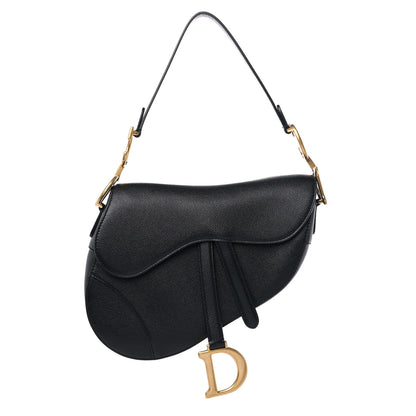 Christian Dior Grained Calfskin Saddle Bag Black 1 of 9