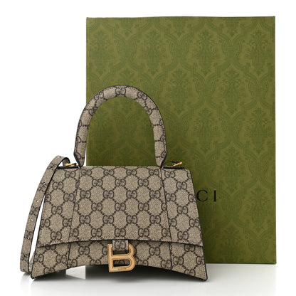 Balenciaga X GUCCI GG Supreme Monogram Small Hourglass Top Handle Bag Beige Ebony 11 of 11