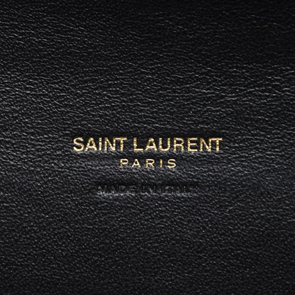 Saint Laurent Calfskin Crocodile Embossed Envelope Belt Bag Black 7 of 10