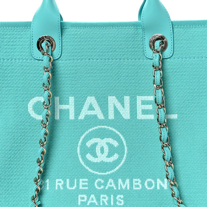 Chanel Mixed Fibers Medium Deauville Tote Turquoise 9 of 12