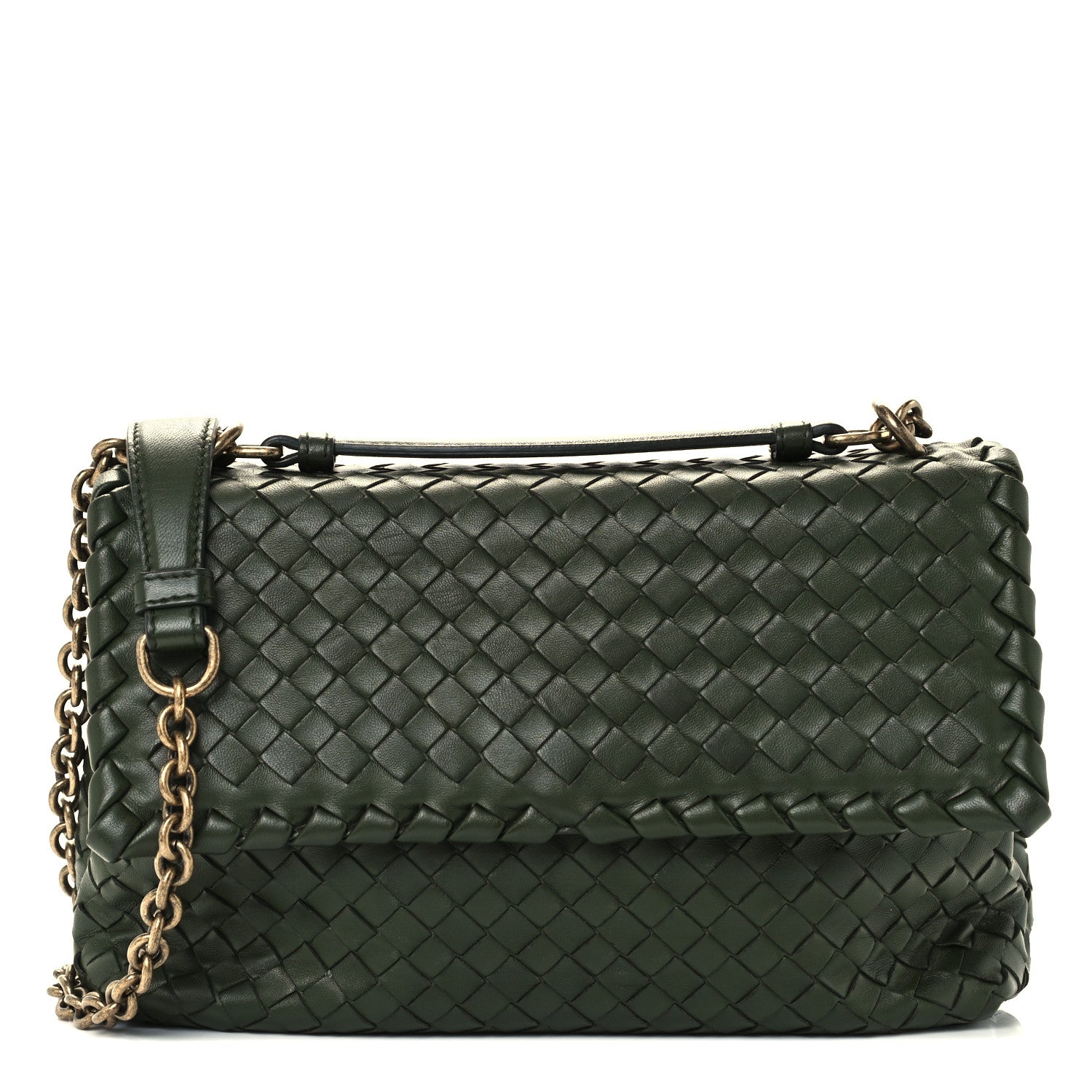 Bottega Veneta Nappa Intrecciato Baby Olimpia Shoulder Bag Moss 1 of 10