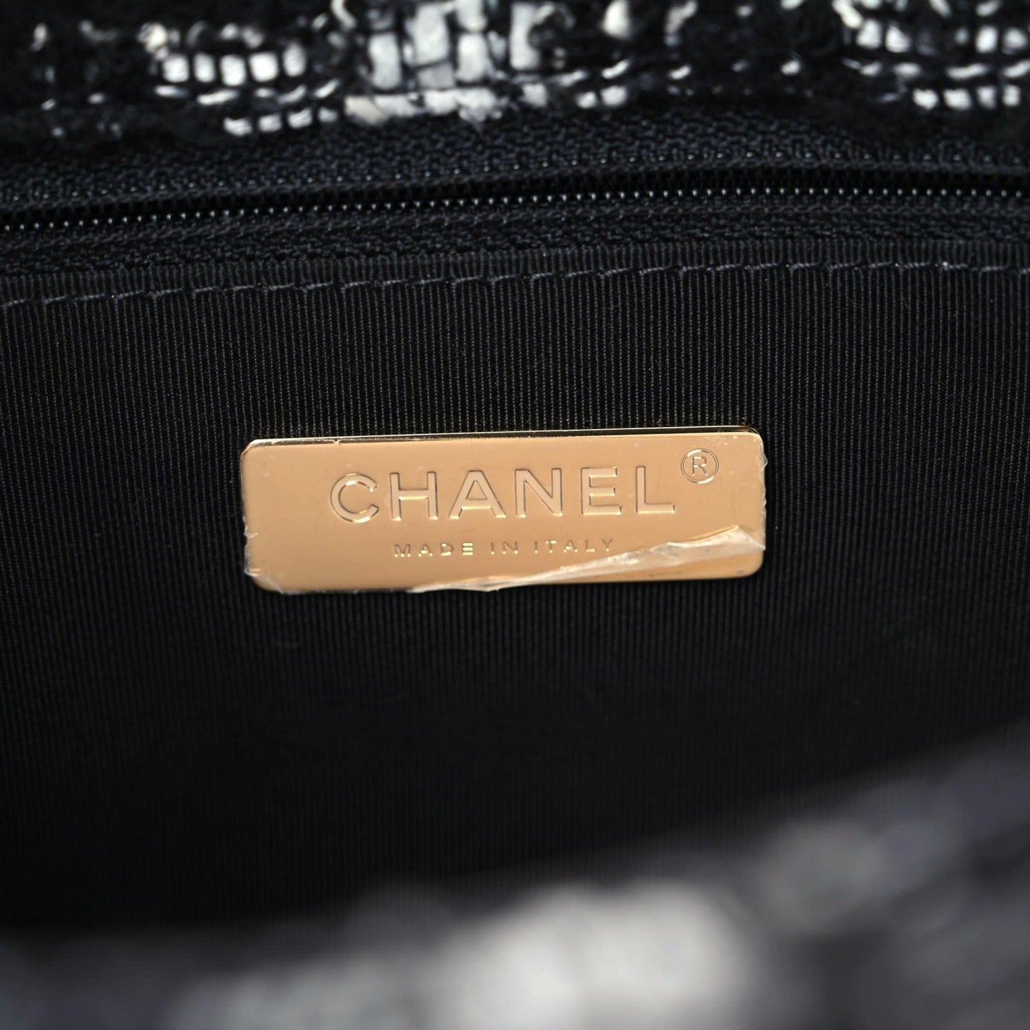 Tweed Quilted Large Chanel 19 Flap Black Ecru White