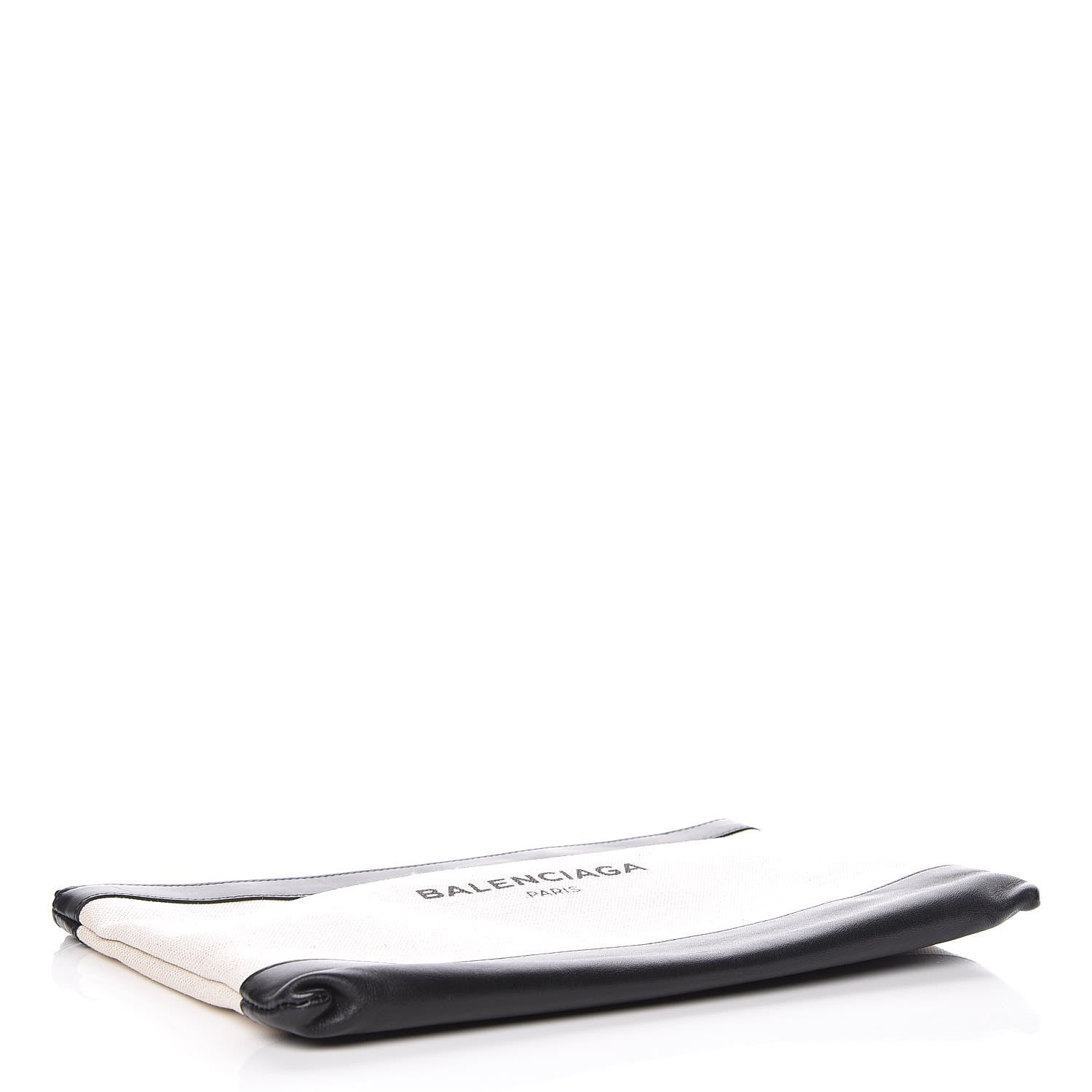 Balenciaga Calfskin Cotton Canvas Logo Clutch Black 4 of 9