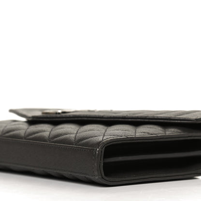 Saint Laurent Sheepskin Tri-Quilt Monogram Envelope Chain Wallet Earth 5 of 10