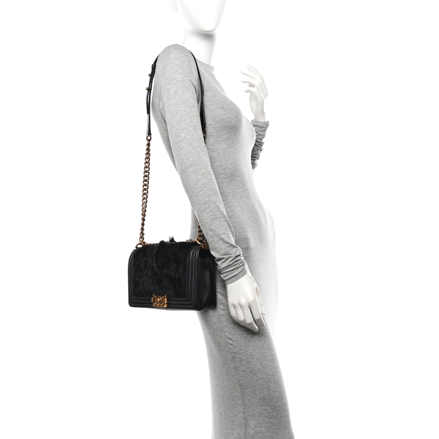 Chanel Goat Hair Medium Celtic Boy Flap Black 2 of 10
