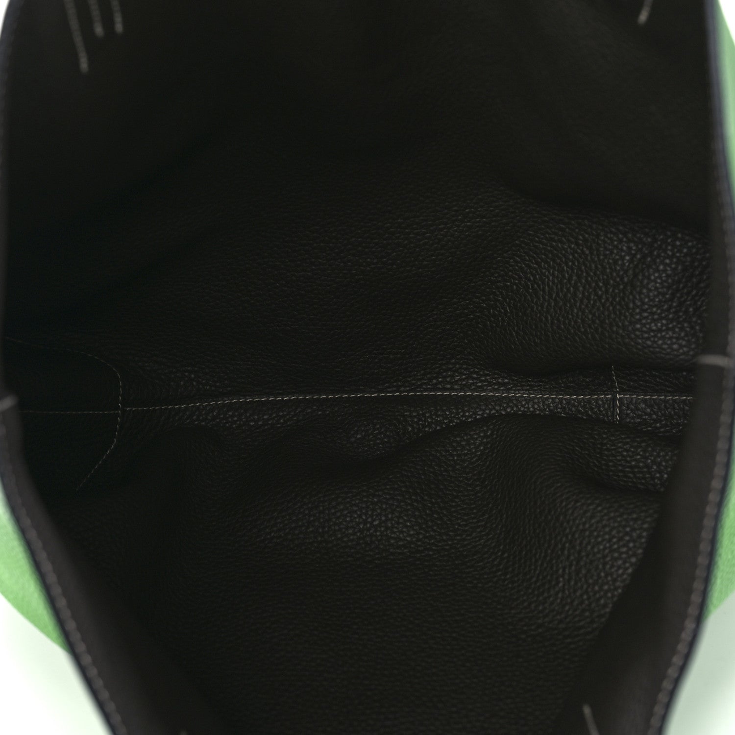 Hermes Taurillon Clemence Double Sens 45 Reversible Tote Bambou Vert Bronze 4 of 8