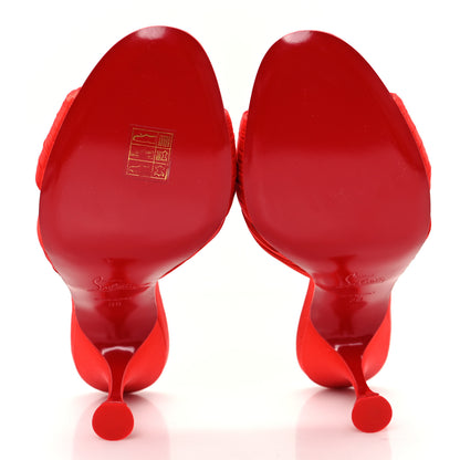 Christian Louboutin Crepe Satin Nicol Is Back 85 Slide Sandals 38 Venus 6 of 8