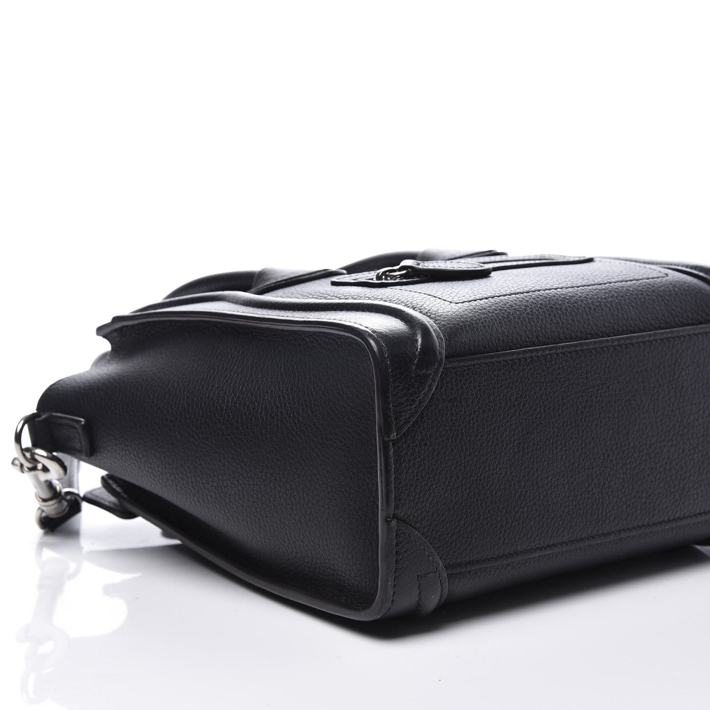Drummed Calfskin Nano Luggage Black
