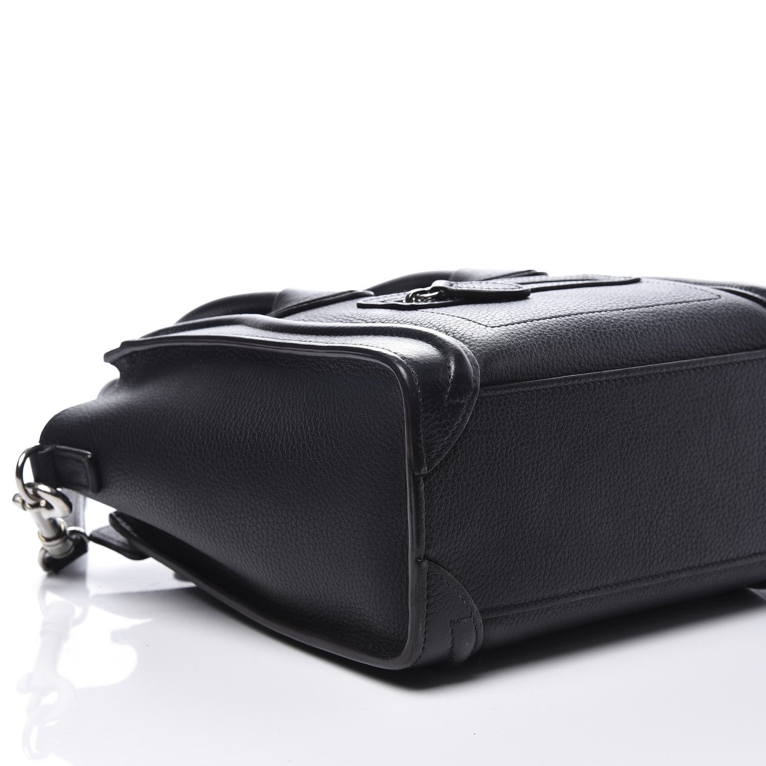Celine Drummed Calfskin Nano Luggage Black 5 of 10