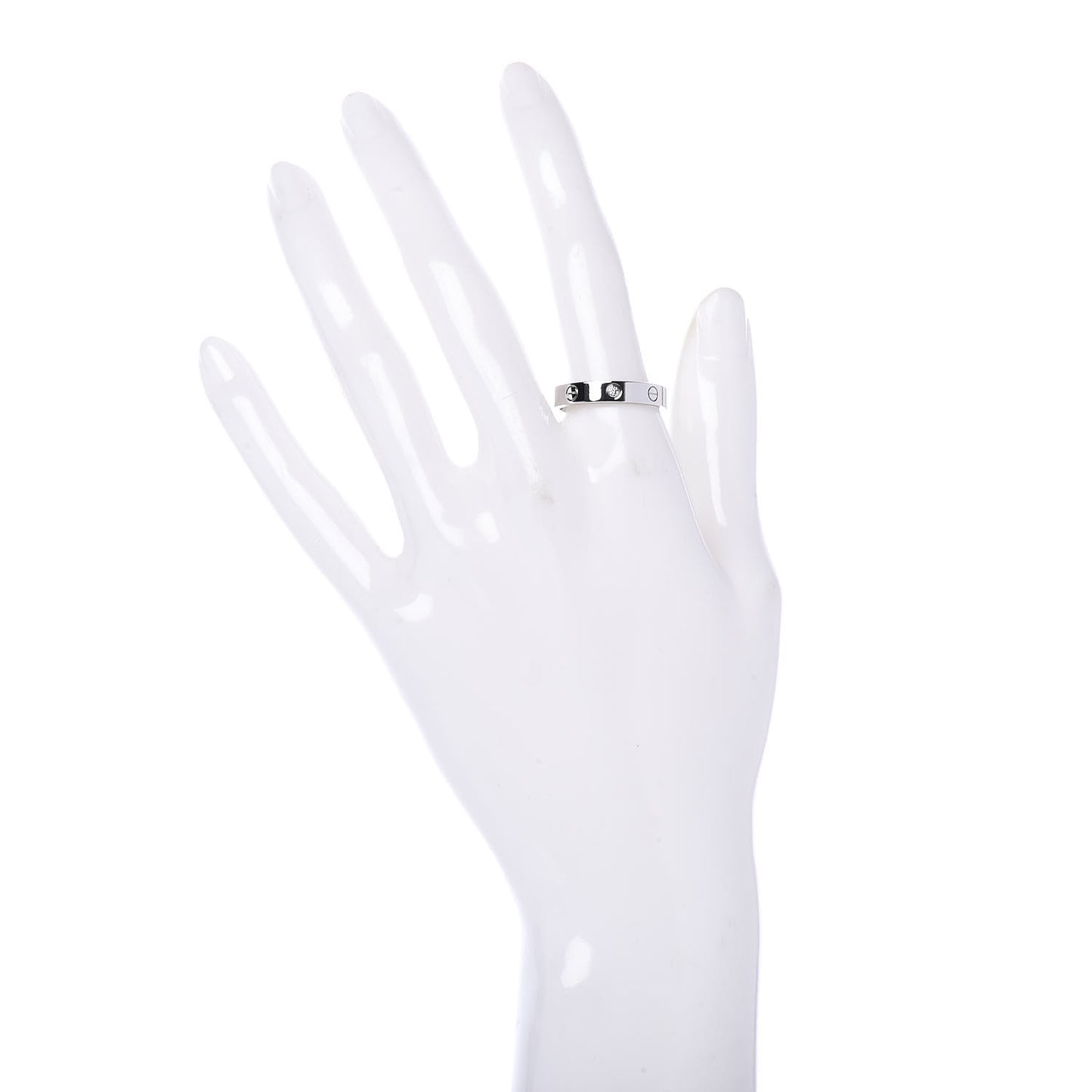 18K White Gold Diamond 4mm LOVE Wedding Band Ring 58 8.25