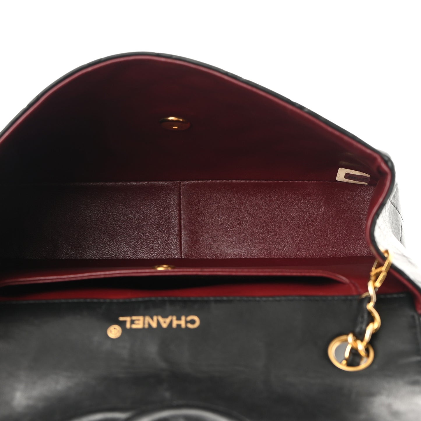 Lambskin Quilted Single Flap Black