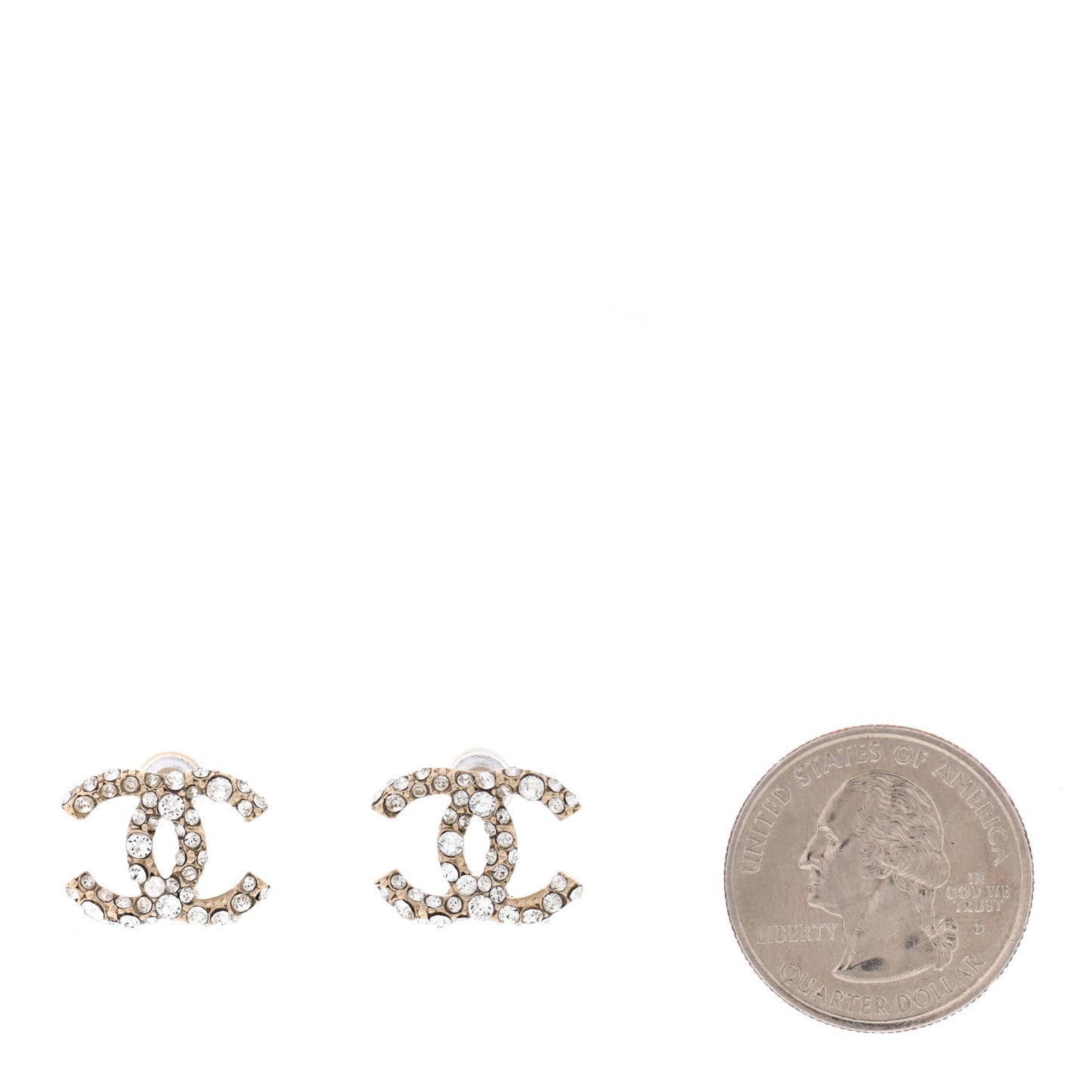 Crystal CC Earrings Gold