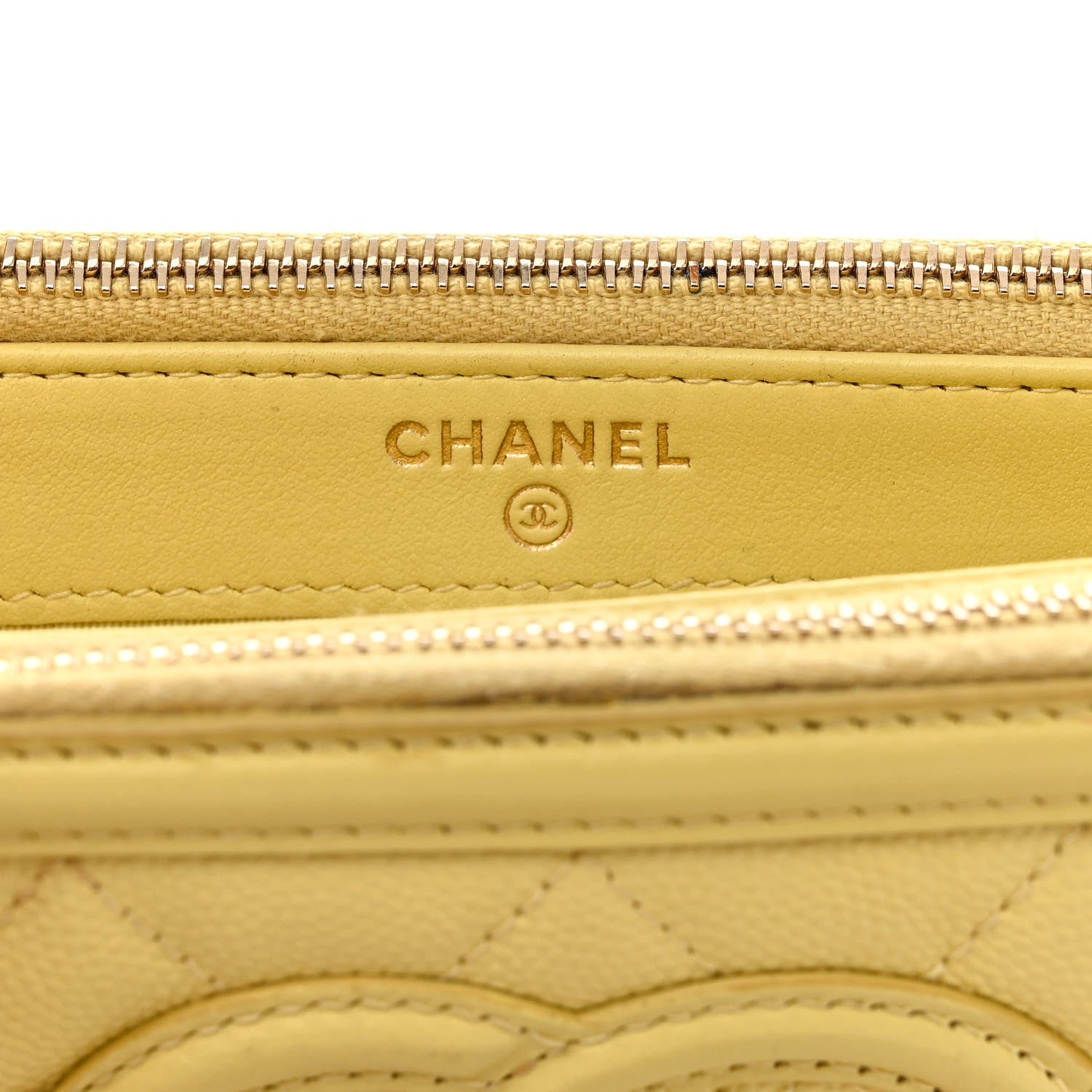Chanel Caviar Quilted CC Filigree Clutch With Chain Yellow 8 of 16