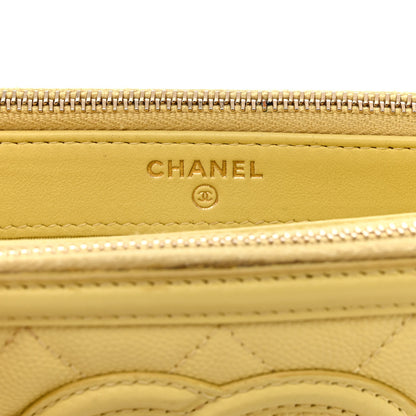 Chanel Caviar Quilted CC Filigree Clutch With Chain Yellow 8 of 16