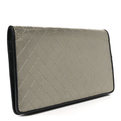 Chanel Metallic Calfskin Diamond Embossed Yen Wallet Grey 3 of 8