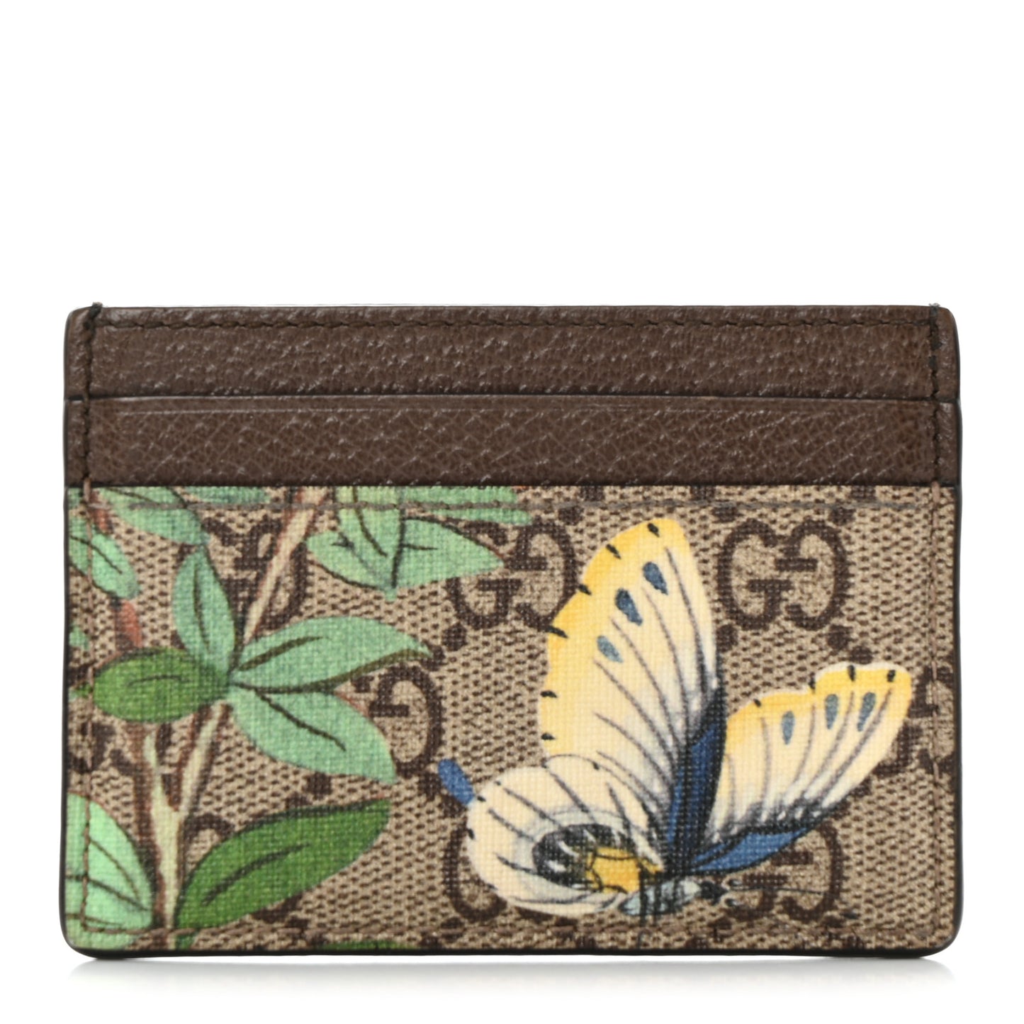 GG Supreme Monogram Tian Card Holder Beige Multicolor New Acero