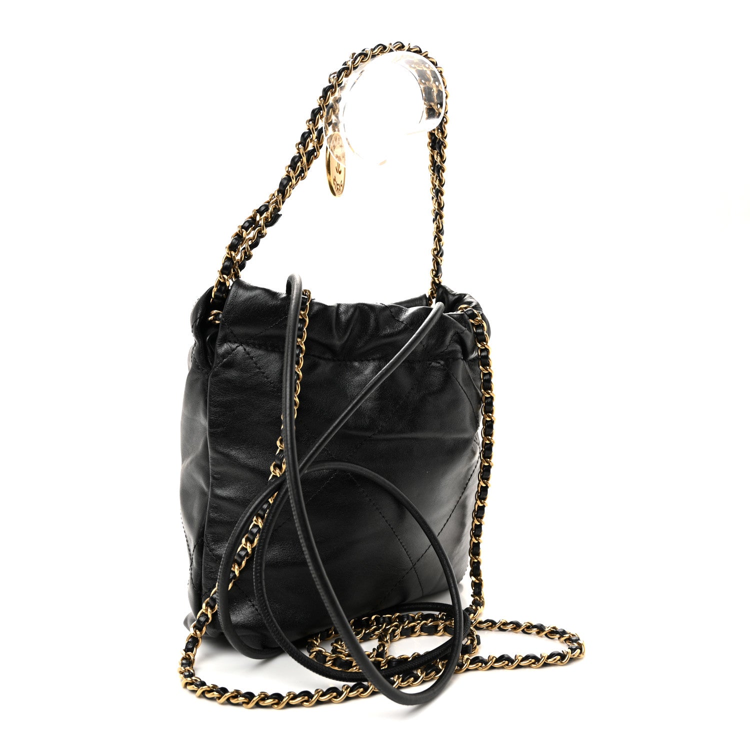 Chanel Shiny Calfskin Quilted Mini Chanel 22 Black 3 of 10