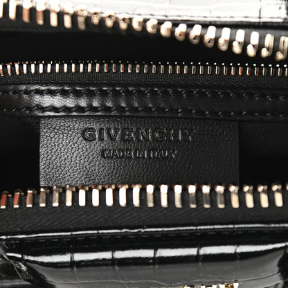 Givenchy Calfskin Crocodile Embossed Mini Antigona Black 6 of 9