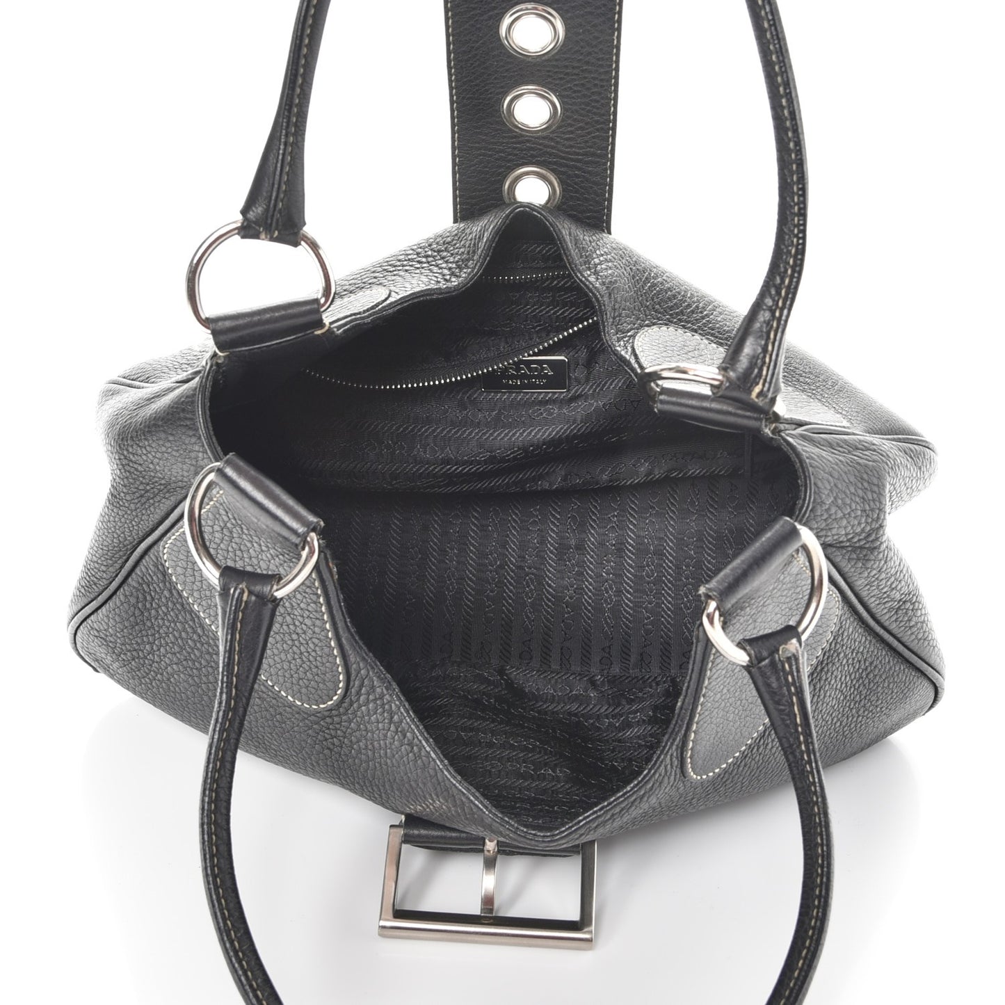 Vitello Daino Shoulder Bag Black