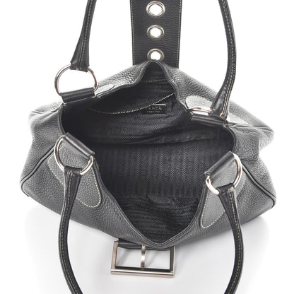 Prada Vitello Daino Shoulder Bag Black 5 of 10