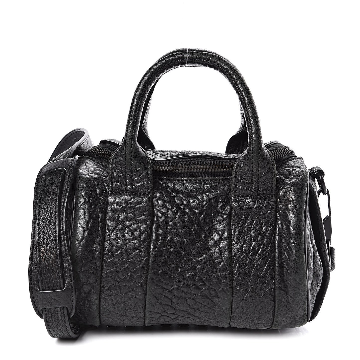 Pebbled Lambskin Mini Rockie Black Matte Black Hardware