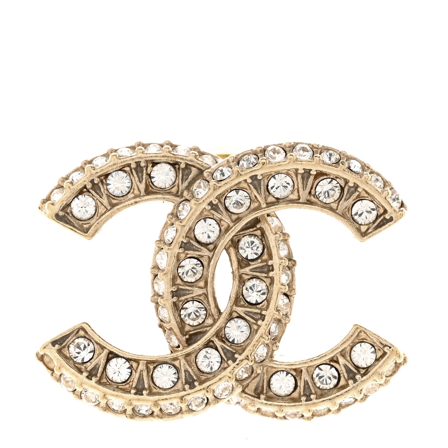 Chanel Crystal Timeless CC Single Earring Light Gold 1 of 4