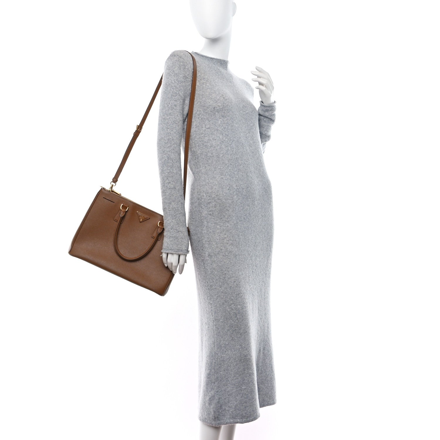 Prada Saffiano Medium Galleria Double Zip Tote Caramel 3 of 12
