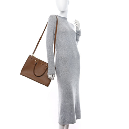 Prada Saffiano Medium Galleria Double Zip Tote Caramel 3 of 12