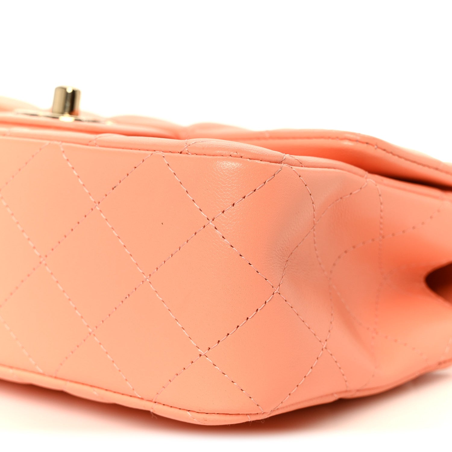 Chanel Lambskin Quilted Mini Top Handle Rectangular Flap Light Orange 11 of 11