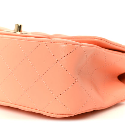 Chanel Lambskin Quilted Mini Top Handle Rectangular Flap Light Orange 11 of 11